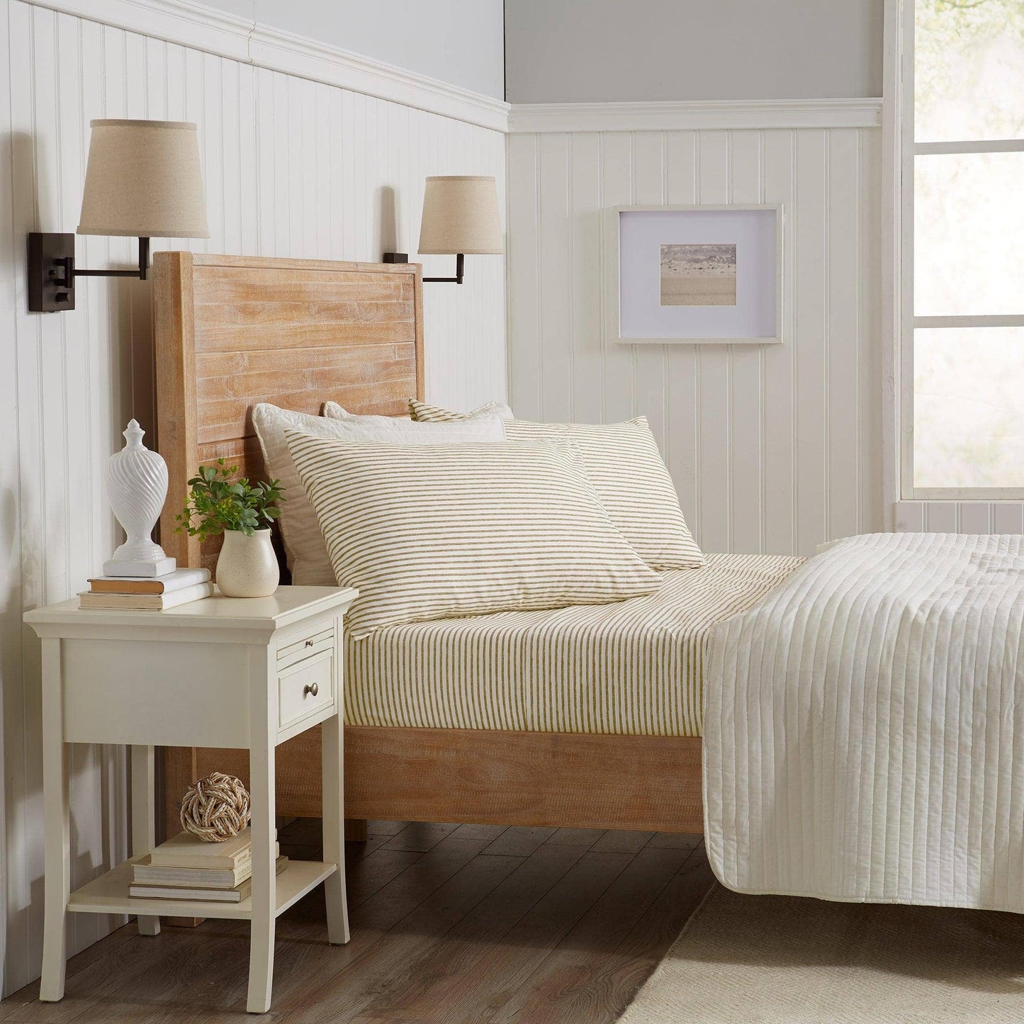 4-Piece Striped Microfiber Sheet Set - Evette Collection
