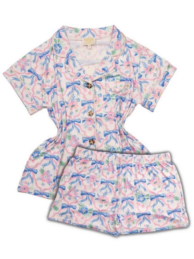 SS Button Down Ribbon PJ Set