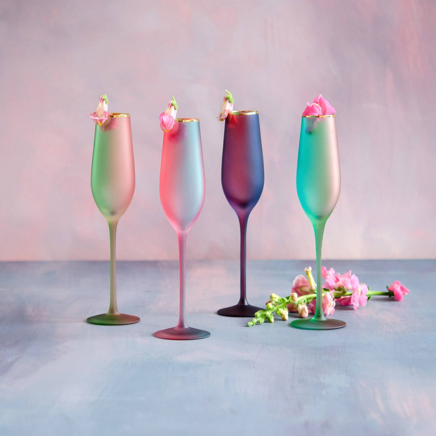 Frosted Ombre Rainbow Flutes