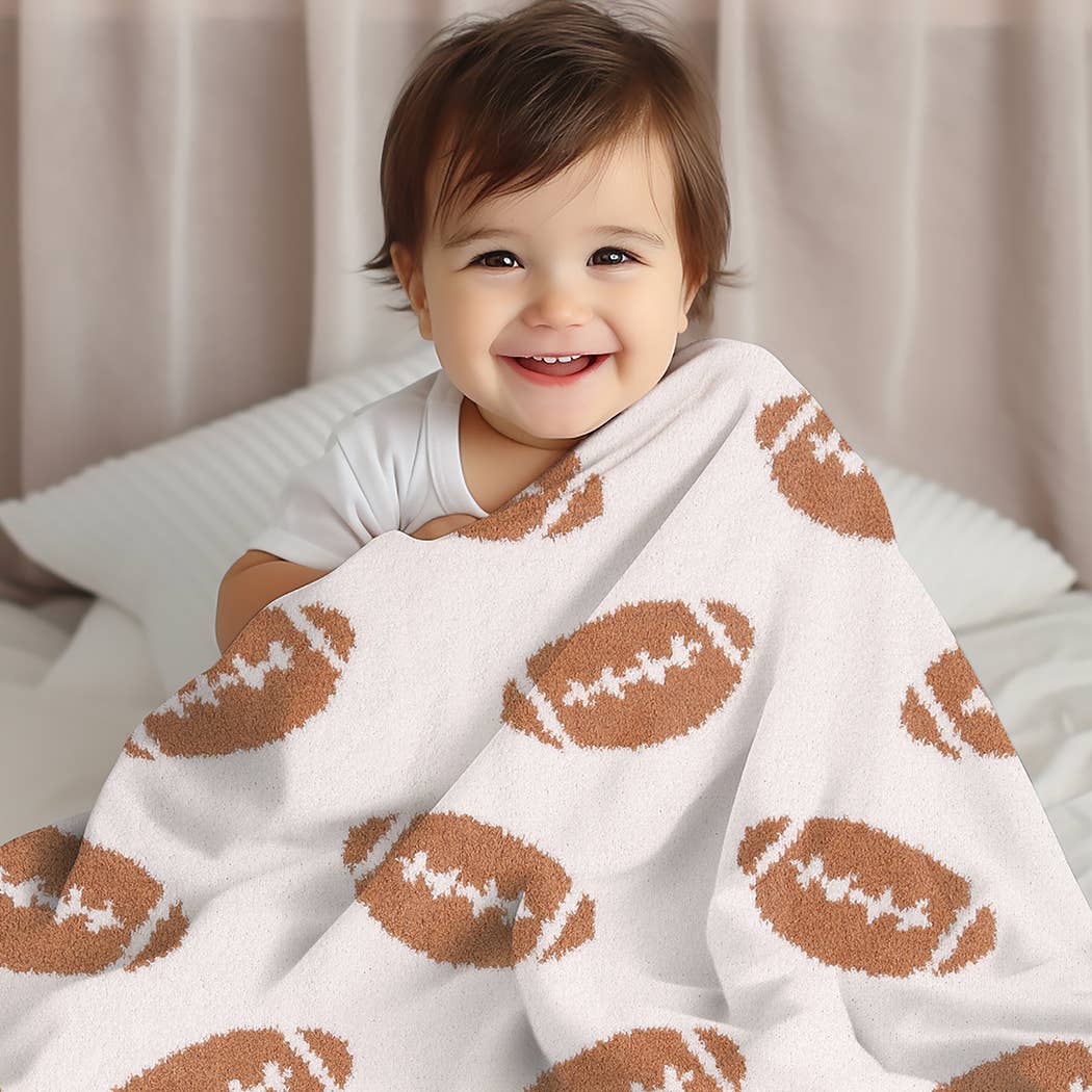 Kids Football Pattern Throw Blanket