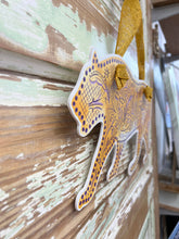 Load image into Gallery viewer, Chinoiserie Purple and Gold Tiger Door Hanger
