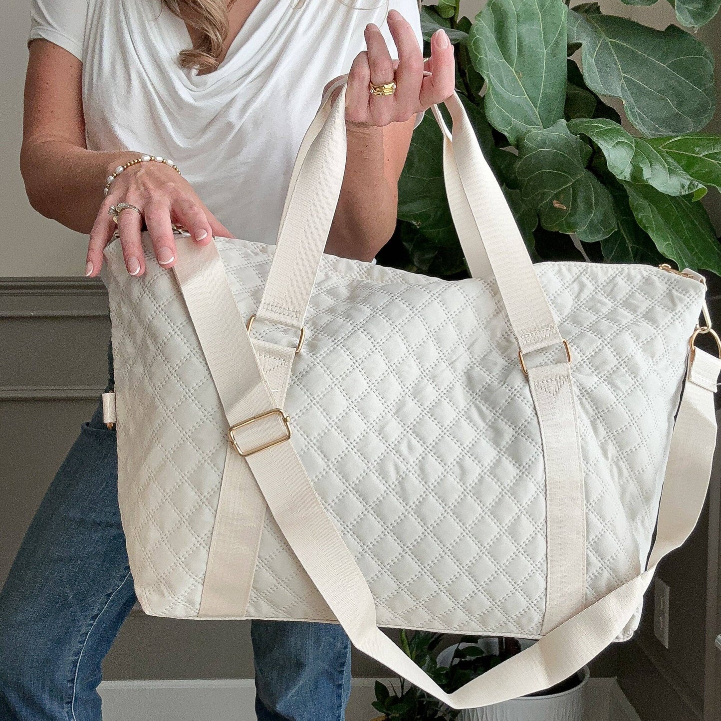 Quilted Overnight Duffle with Trolly Sleeve