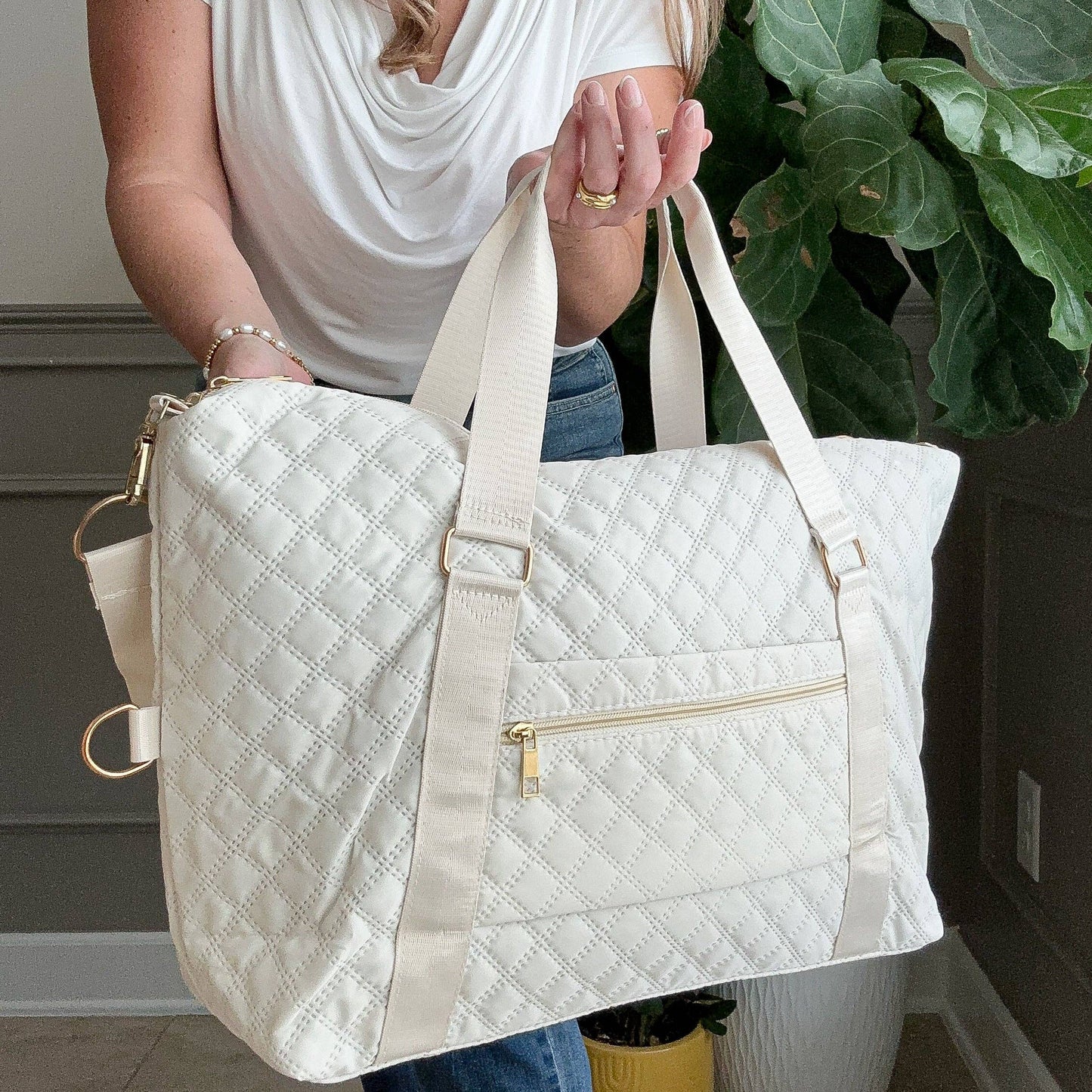 Quilted Overnight Duffle with Trolly Sleeve