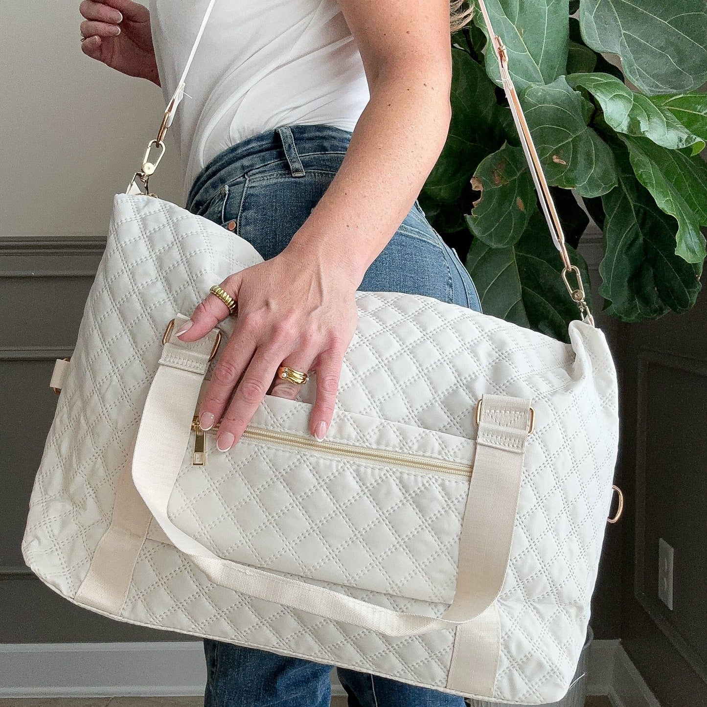 Quilted Overnight Duffle with Trolly Sleeve