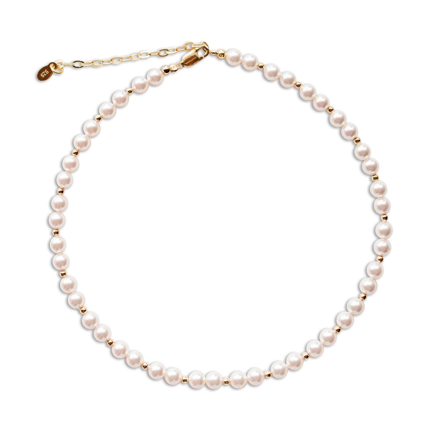 Girls 14K Gold-Plated Pearl Necklace Baptism/Communion Gift