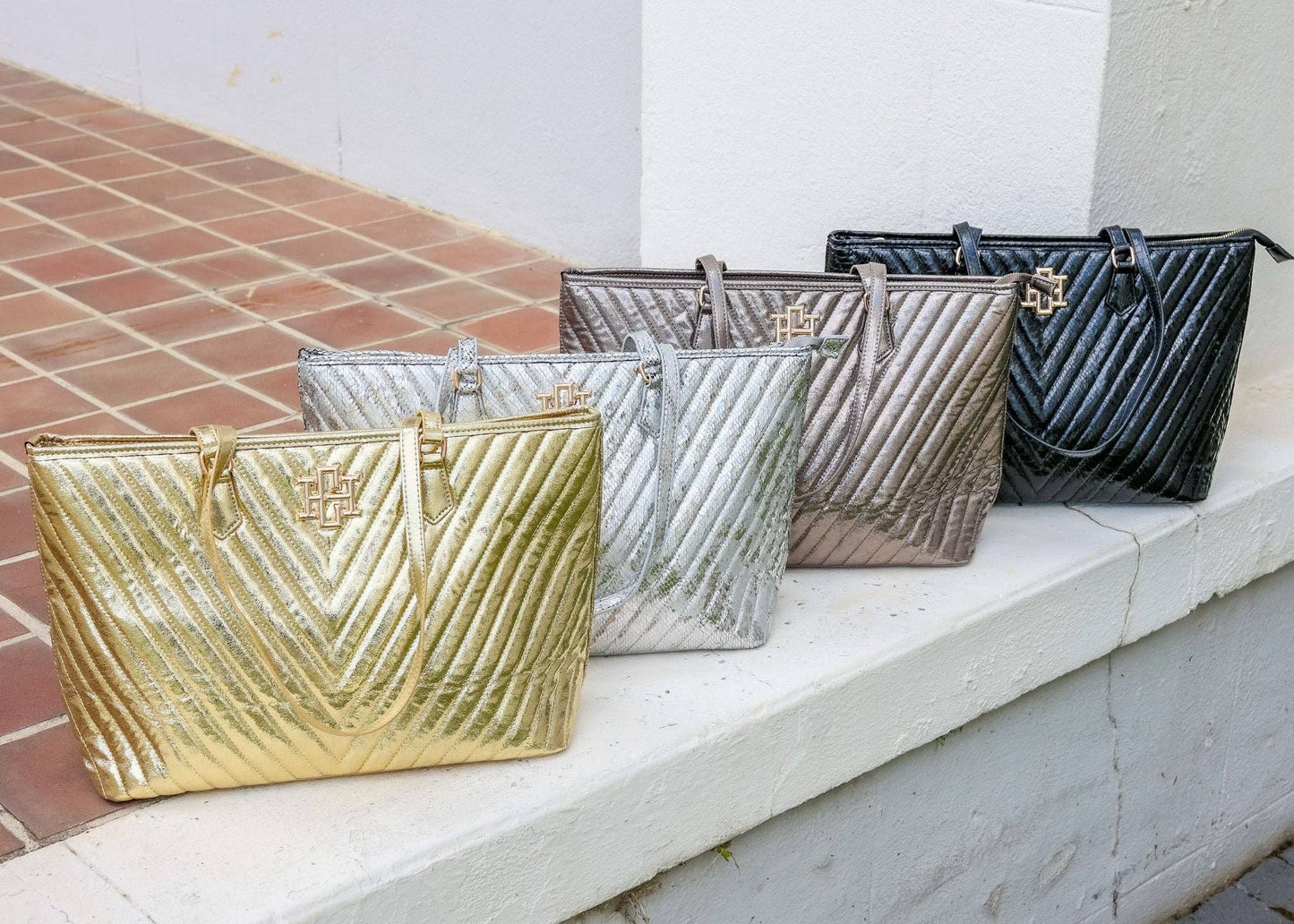 Tabitha Quilted Tote SILVER FLECK