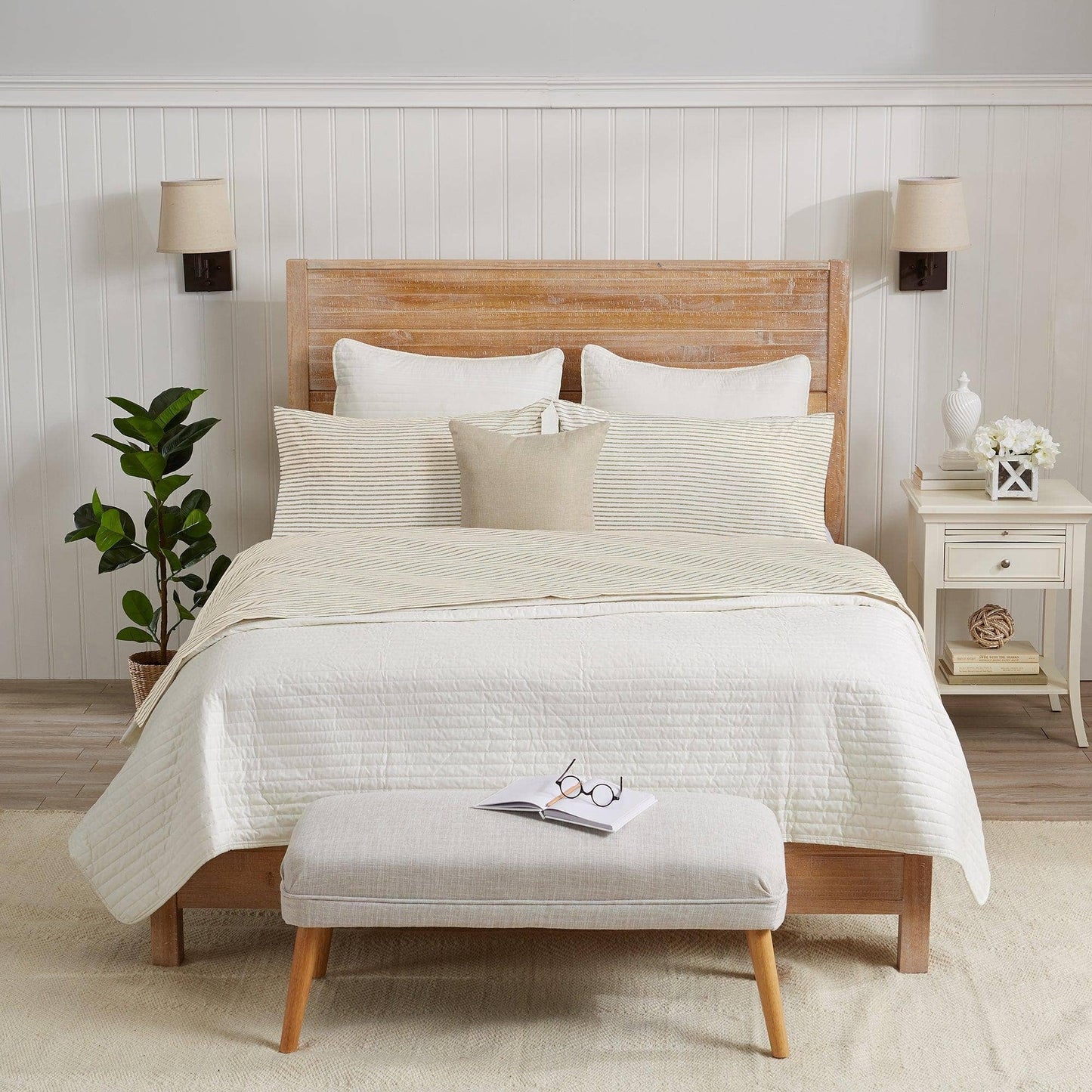 4-Piece Striped Microfiber Sheet Set - Evette Collection