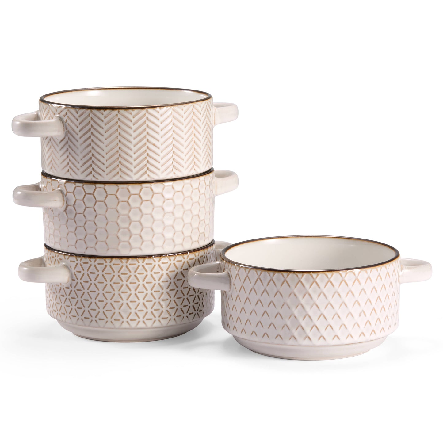 Kook Ceramic Soup Bowl with Handles, 26.5 oz