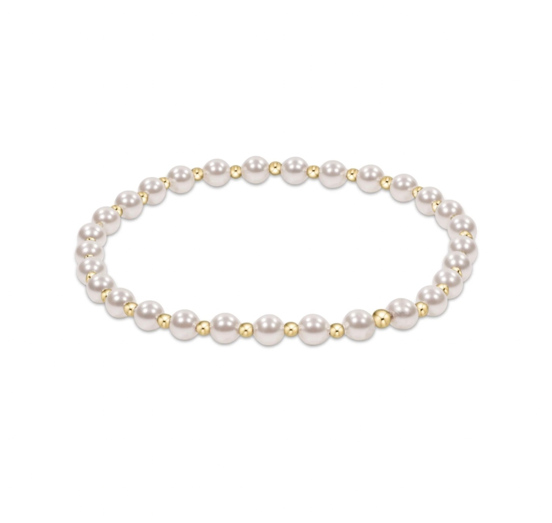 Enewton Classic Grateful Pattern 4mm Bead Bracelet - Pearl