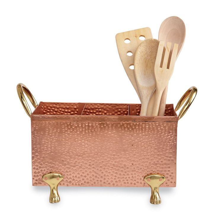 Copper Silverware Holder