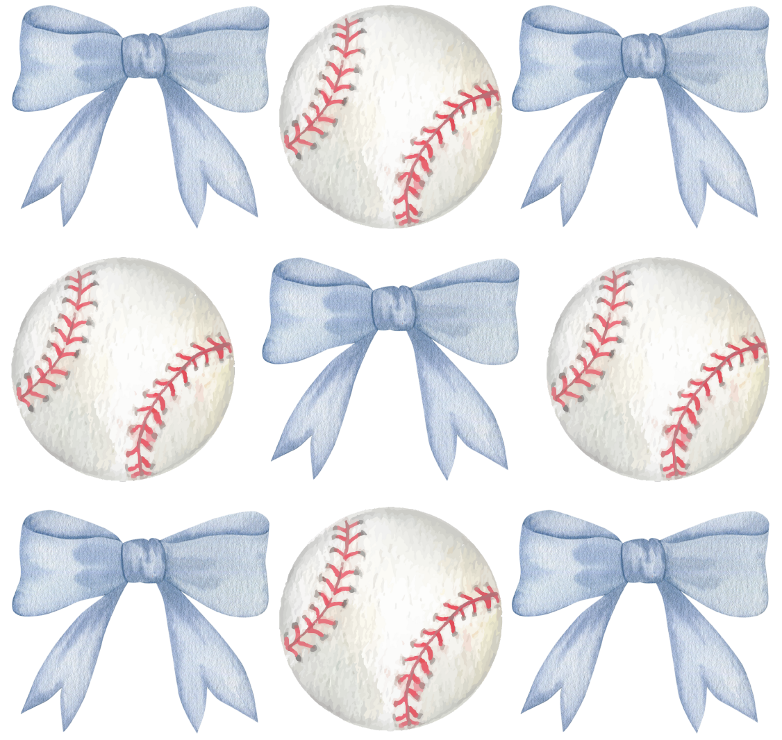 Blue Bow Baseball T-Shirt