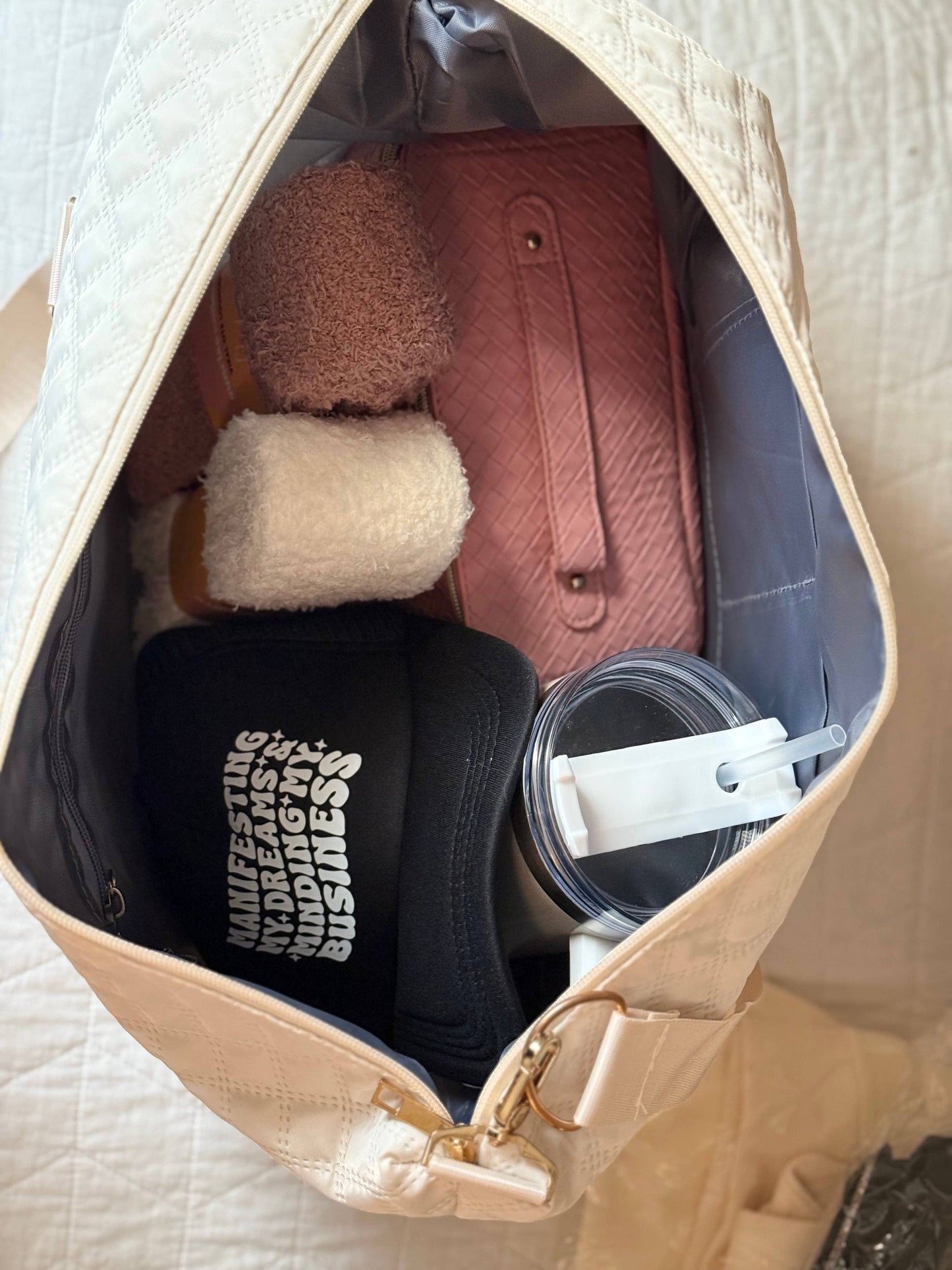 Quilted Overnight Duffle with Trolly Sleeve