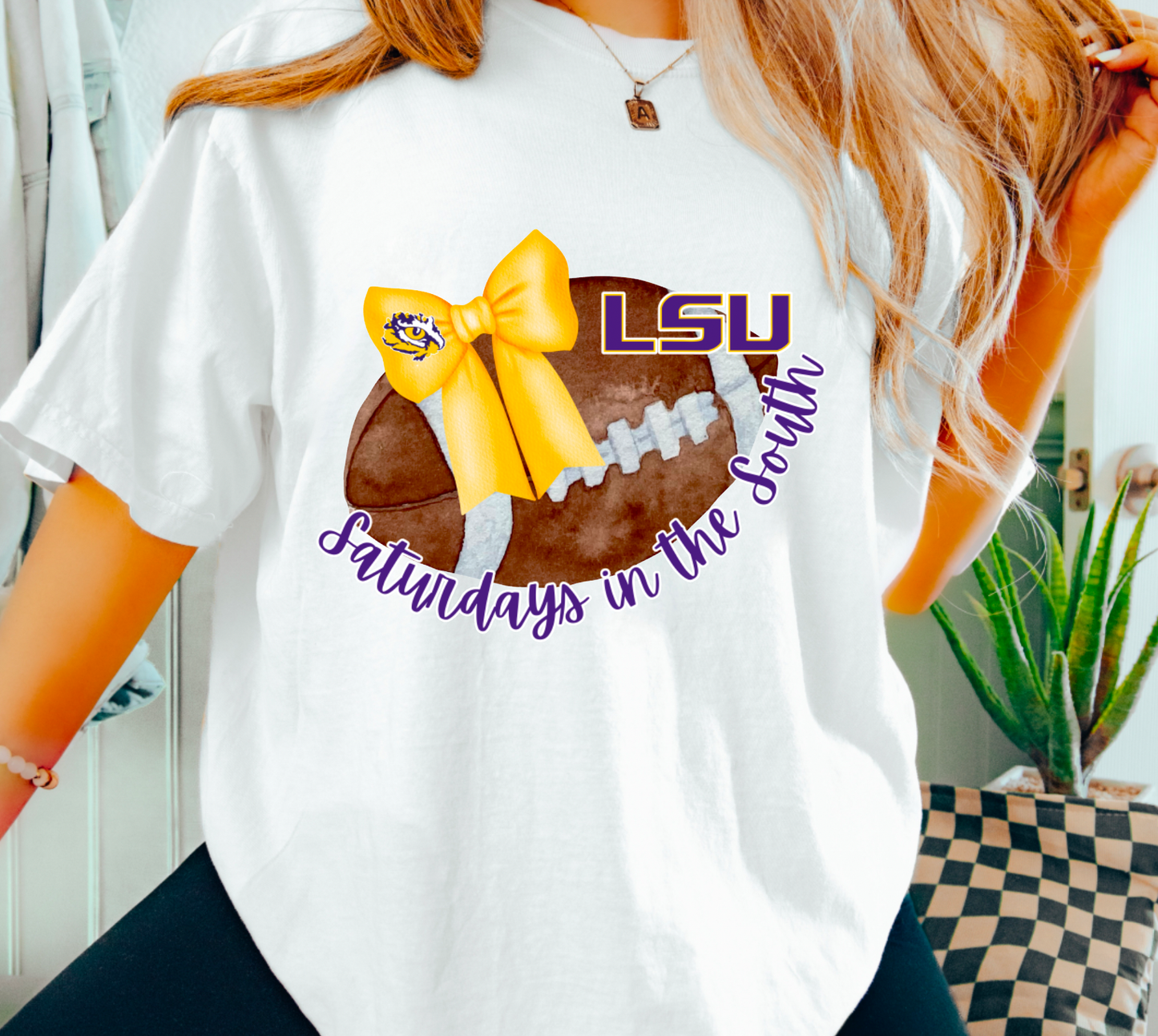 LSU Tigers Football Coquette Graphic Tee