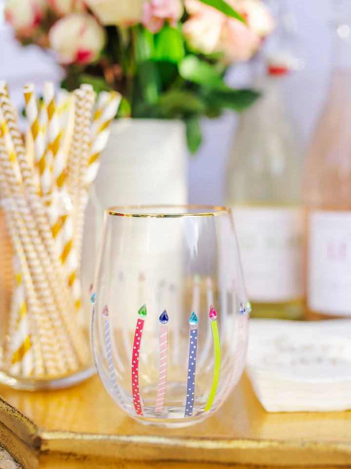Rhinestone Birthday Collection Wine Glasses