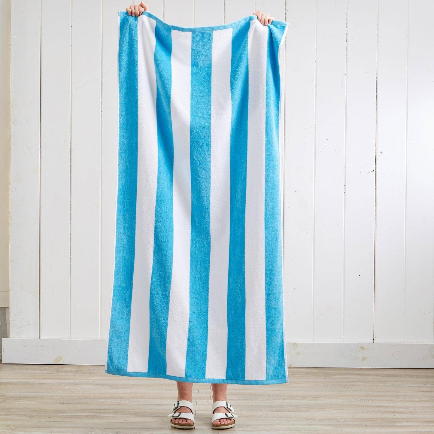 Cotton Velour Cabana Stripe Beach Towel - Novia Collection