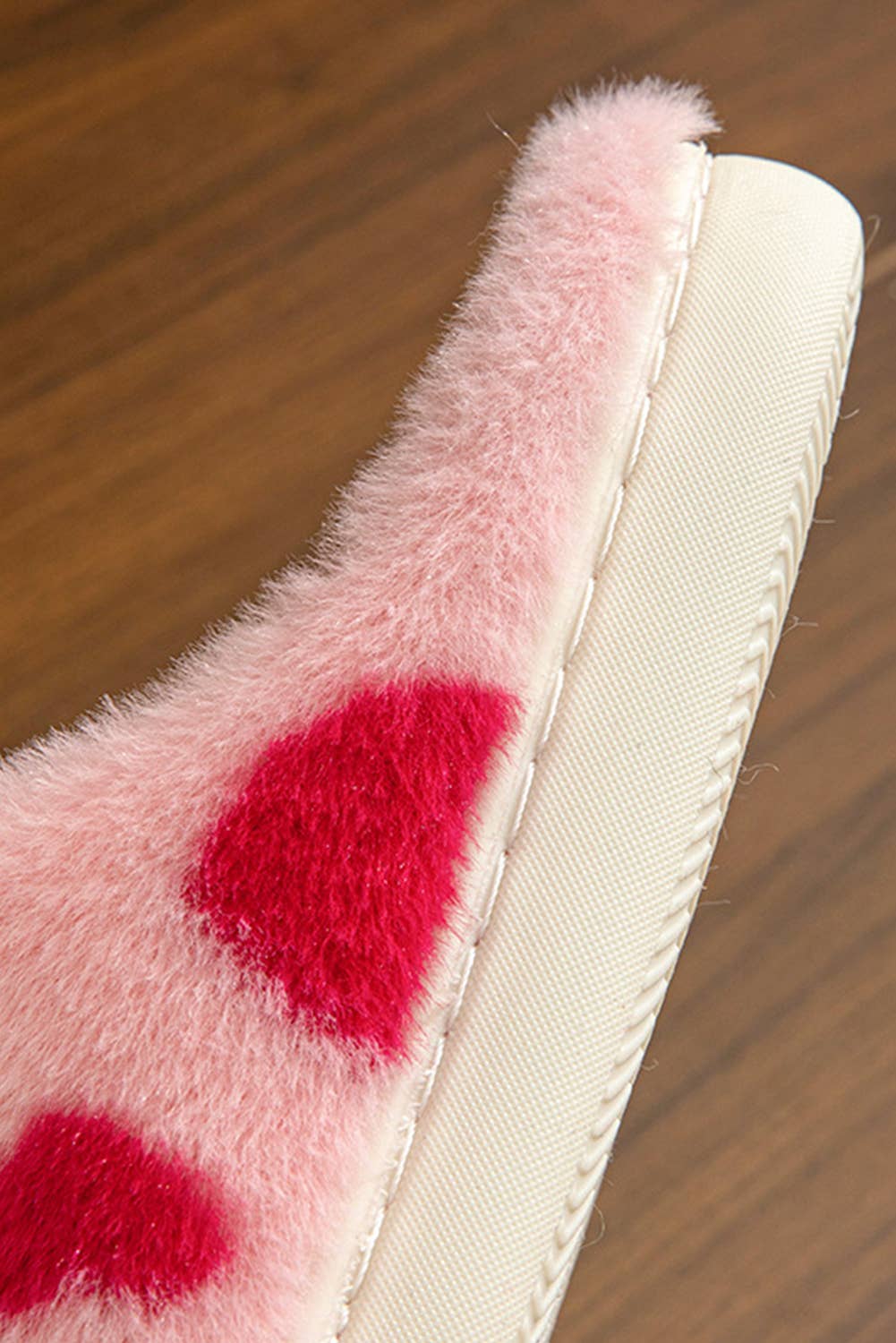 Valentines Heart Plush Slippers