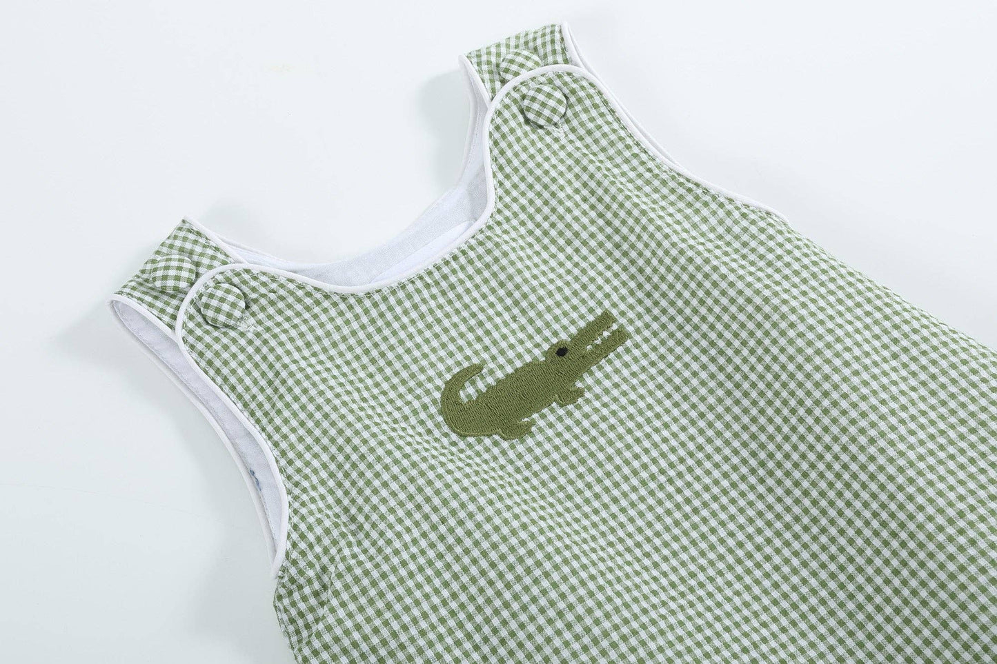 Gingham Alligator Bubble Romper