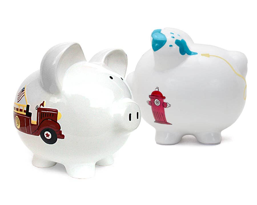 Firetruck Large Piggy Bank