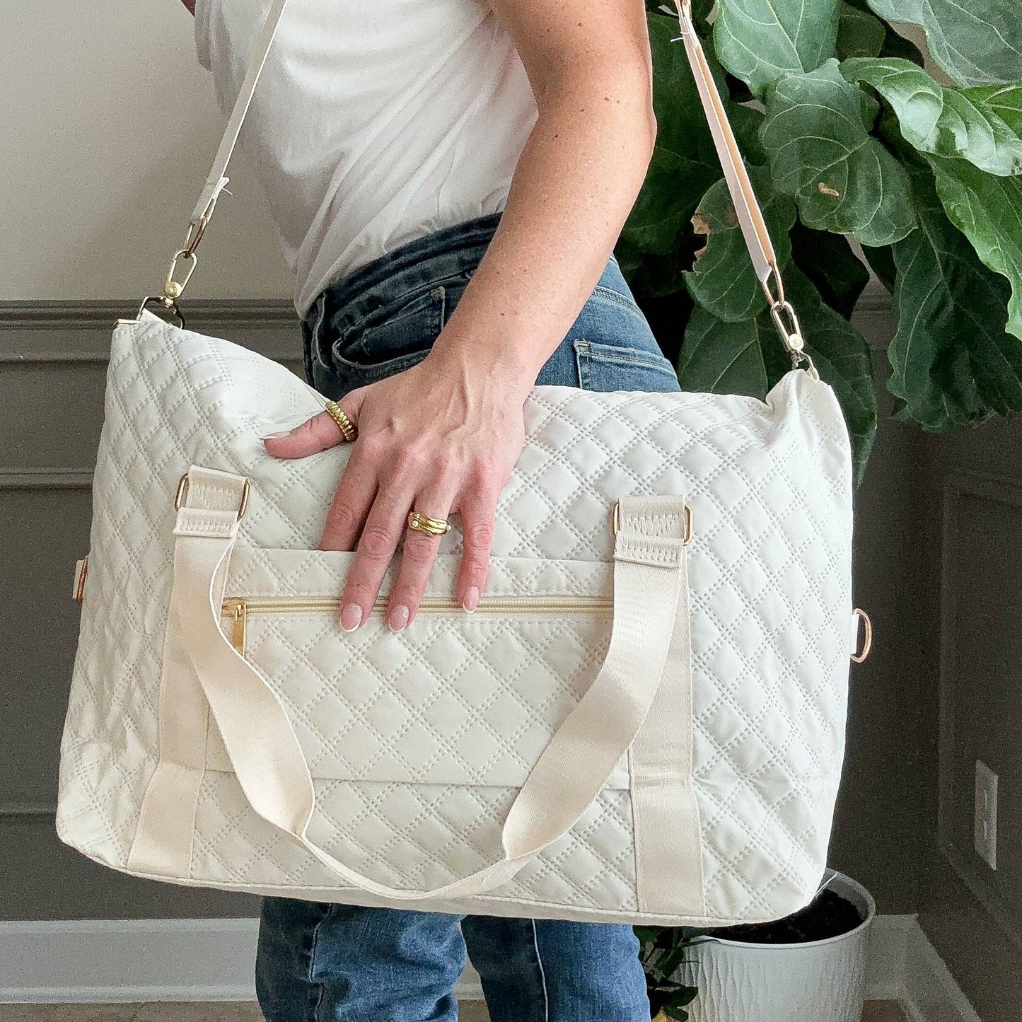 Quilted Overnight Duffle with Trolly Sleeve