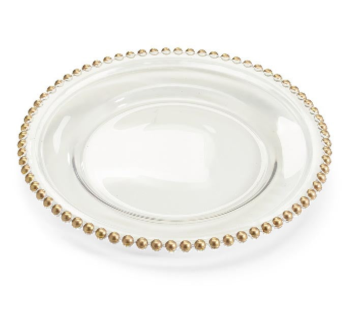 Glass Plate with Raised Gold Border