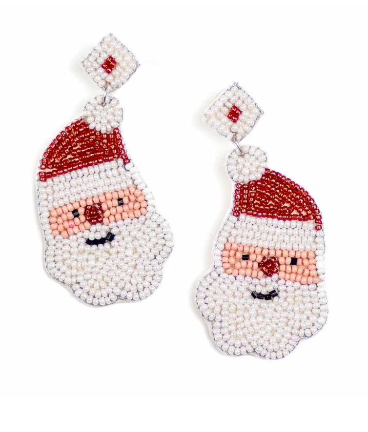 Beaded Christmas Earrings