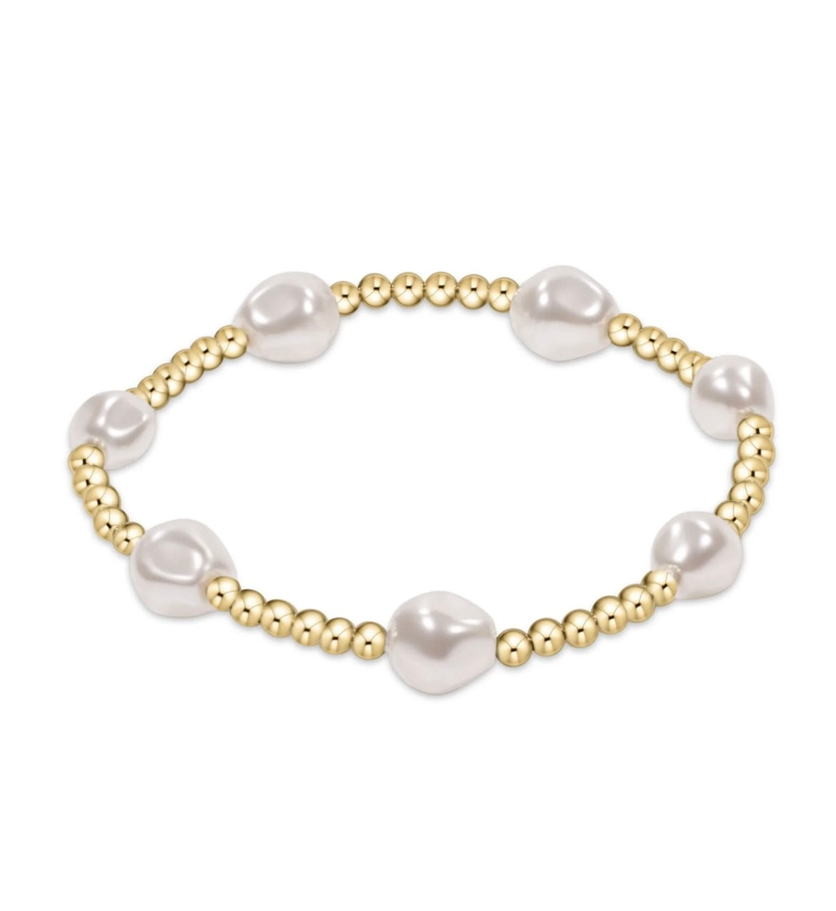 Enewton Admire Gold 3mm Bead Bracelet - Pearl