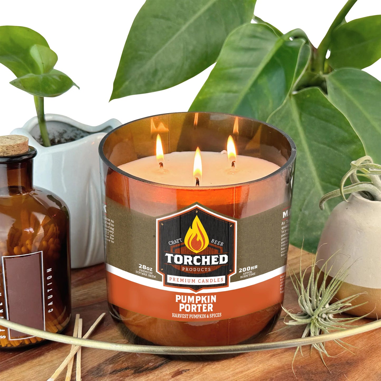 Torched Beer Growler Candle - Pumpkin Porter 28oz