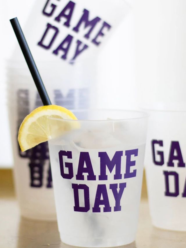 Frosted Purple Game Day Party Cups