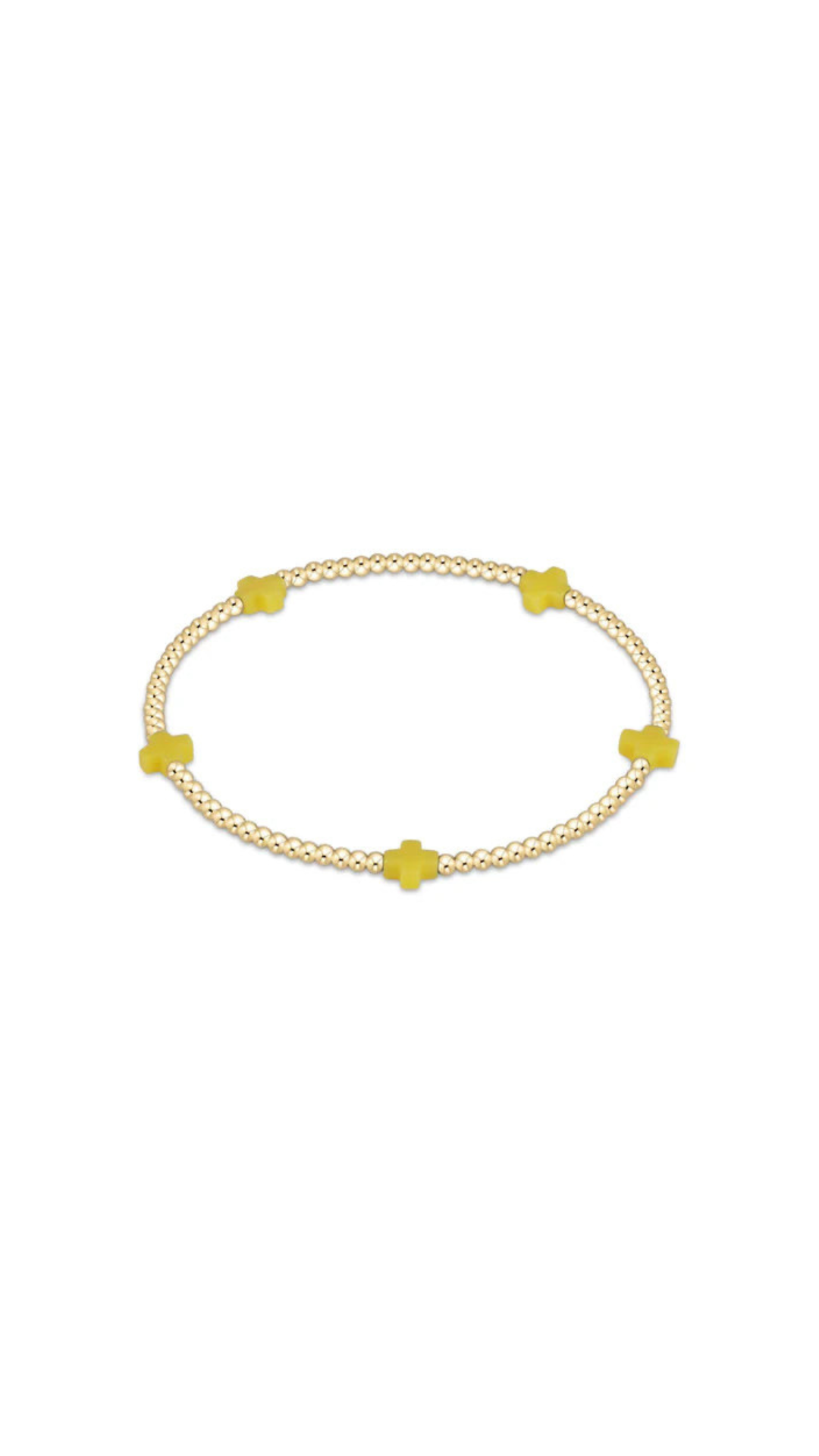 Enewton Signature Cross Small Gold Pattern 2mm Gold Bracelet-Canary