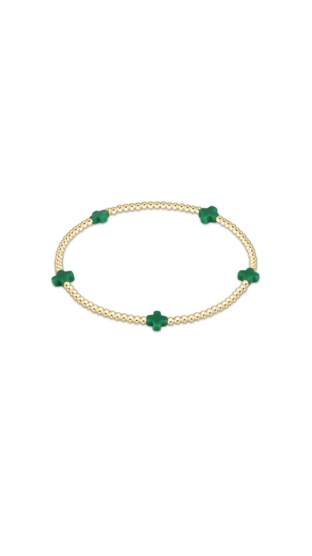 Enewton Signature Cross Small Gold Pattern 2mm Gold Bracelet-Emerald