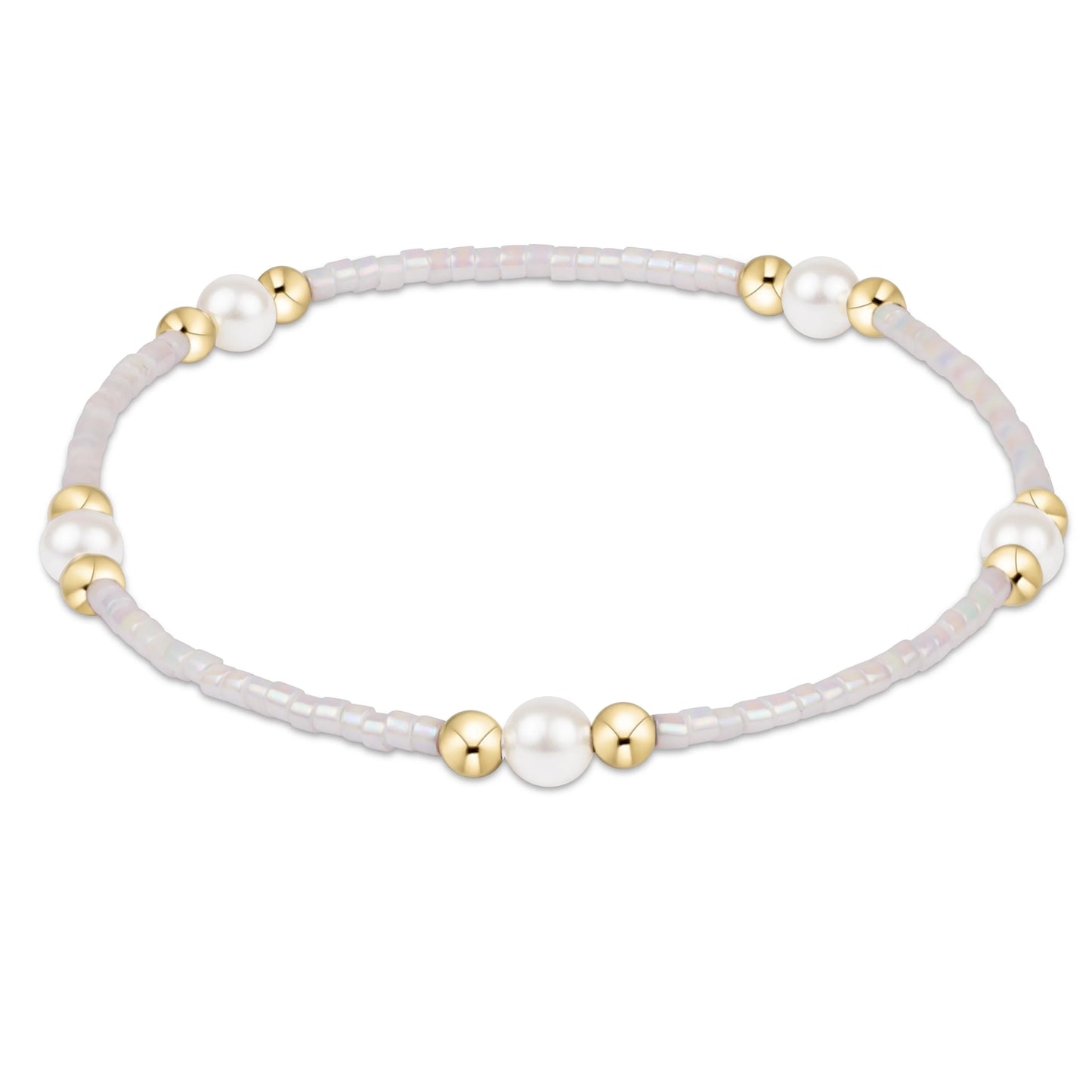 E NEWTON HOPE PURPOSE PEARL BRACELET - SILKY WHITE
