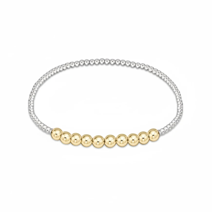 Enewton Classic Blissful Pattern 2mm Bead Bracelet - 4mm Mixed Metal