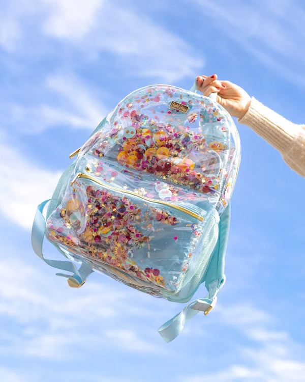 Blue Clear Confetti Backpack