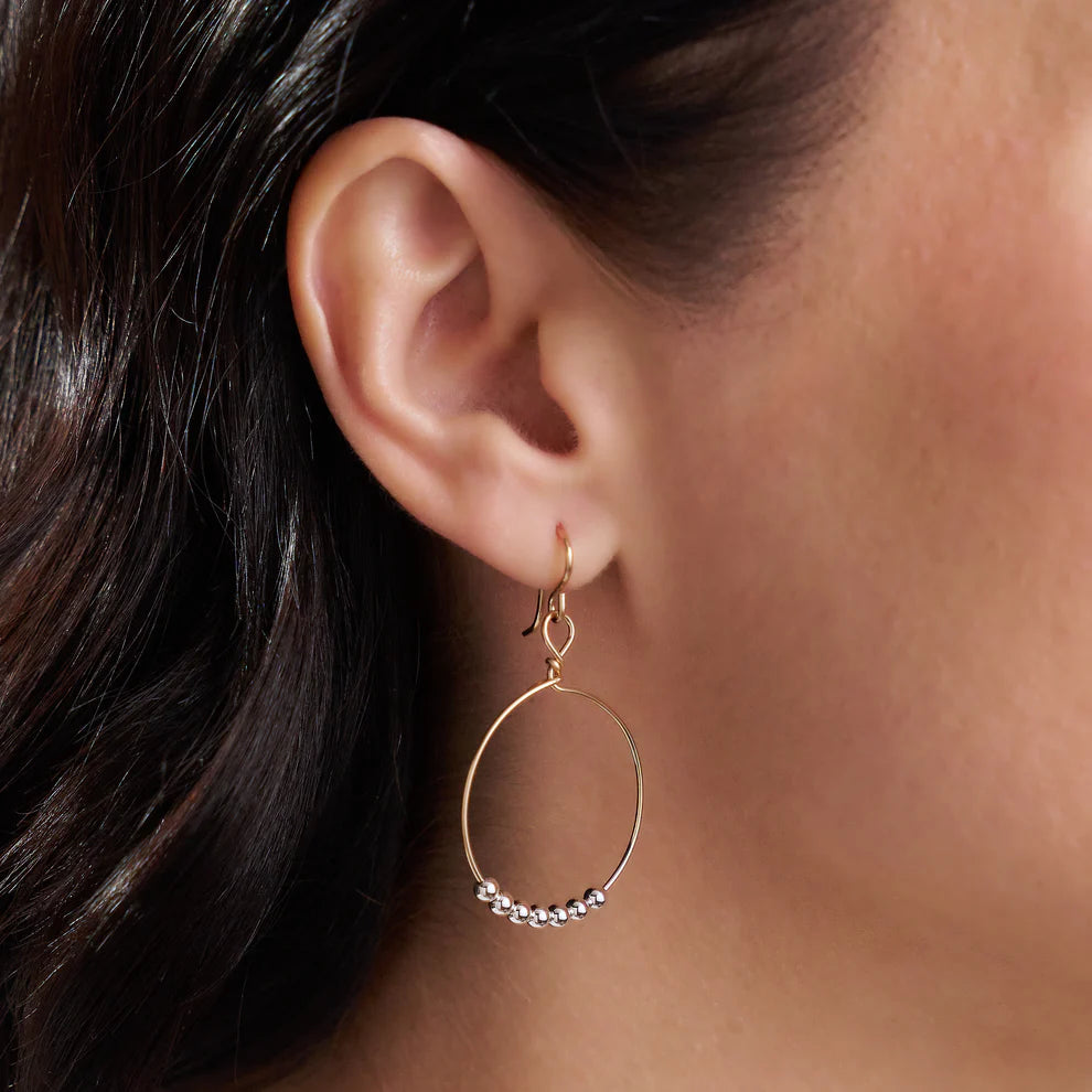 RONALDO - POWER OF PRAYER MIXED METAL HOOP EARRINGS