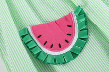 Load image into Gallery viewer, Seersucker Watermelon Smocked Bishop Dress
