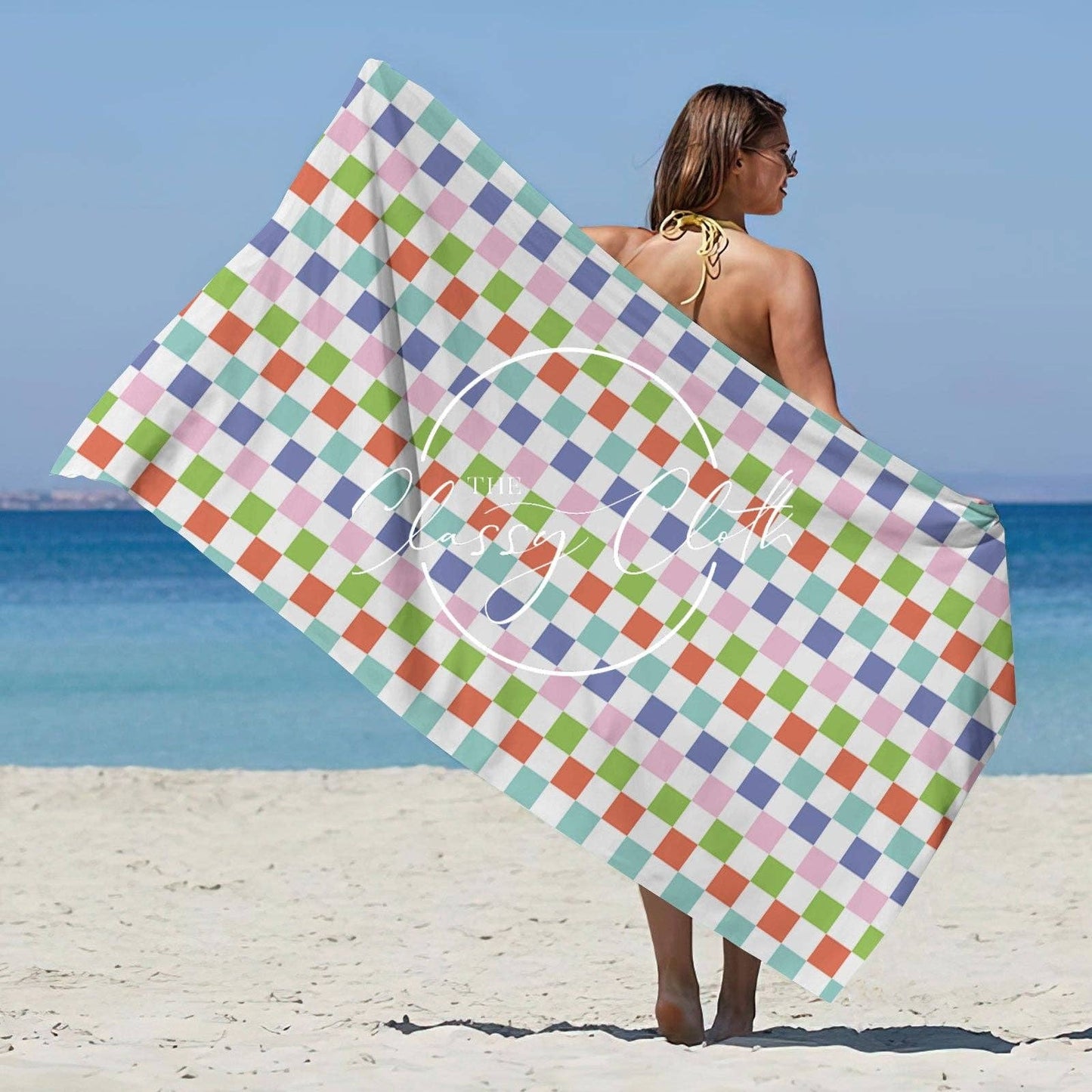 Beach Towel- Multicolored Checkered