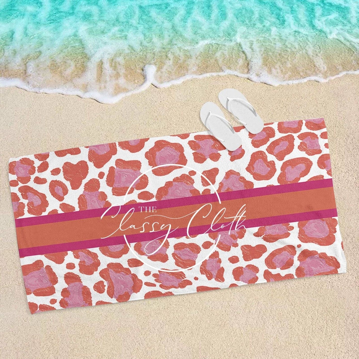 Beach Towel- Pink Leopard