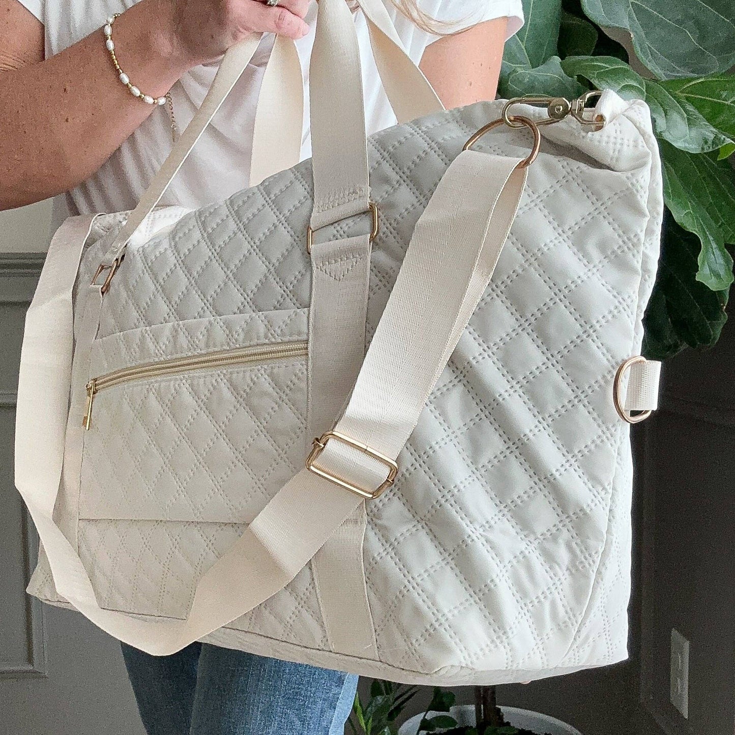 Quilted Overnight Duffle with Trolly Sleeve