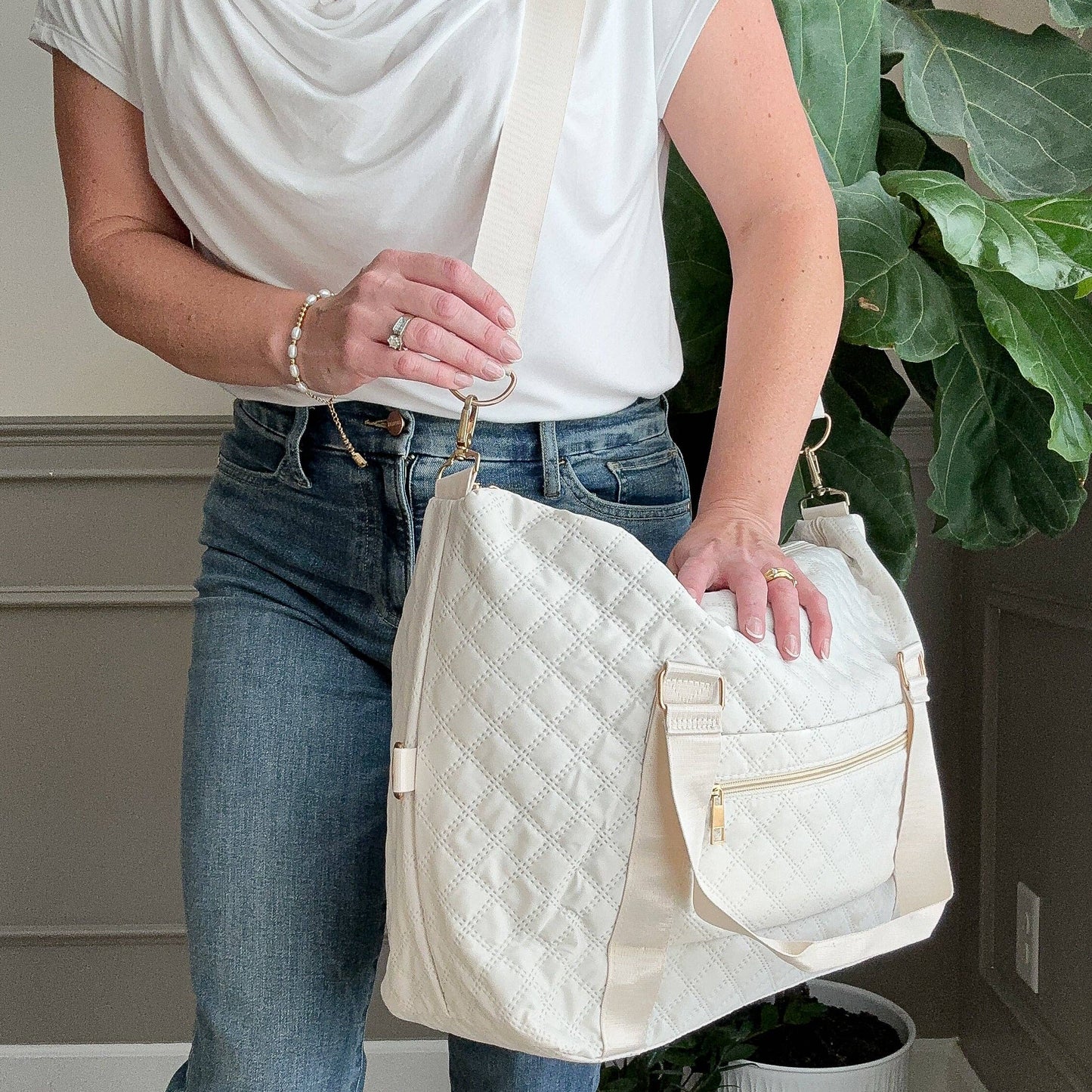 Quilted Overnight Duffle with Trolly Sleeve