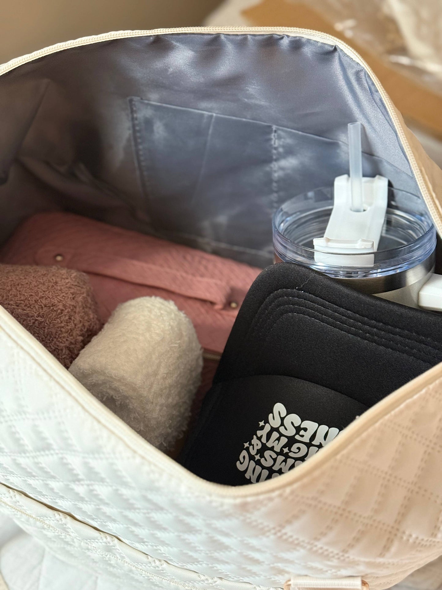 Quilted Overnight Duffle with Trolly Sleeve