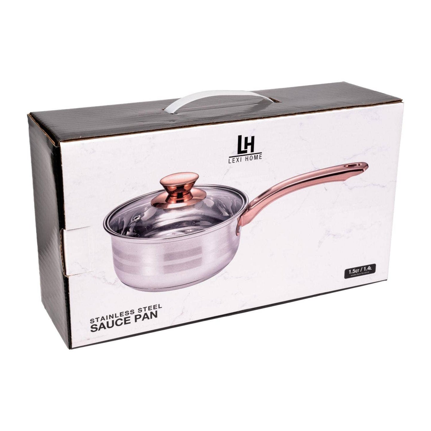 Chic Matte Stainless Steel Sauce Pans with Polished Stripes