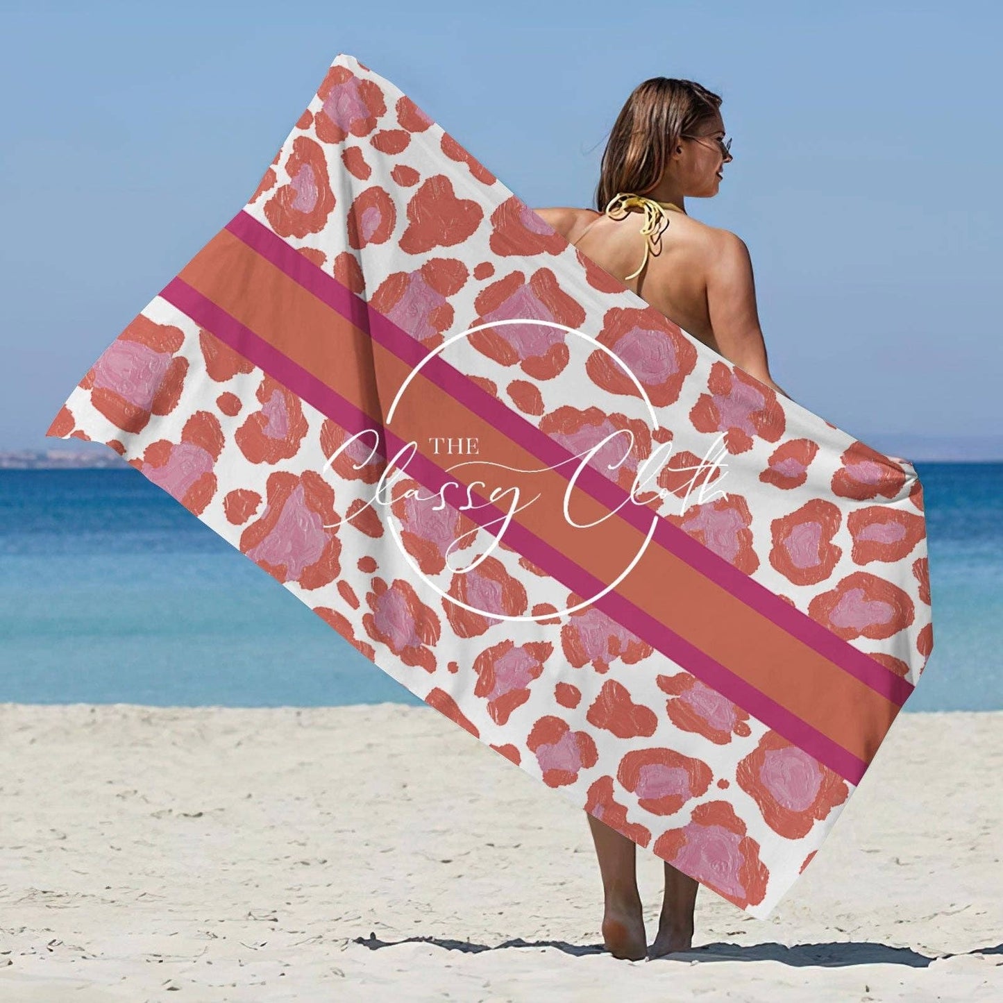 Beach Towel- Pink Leopard
