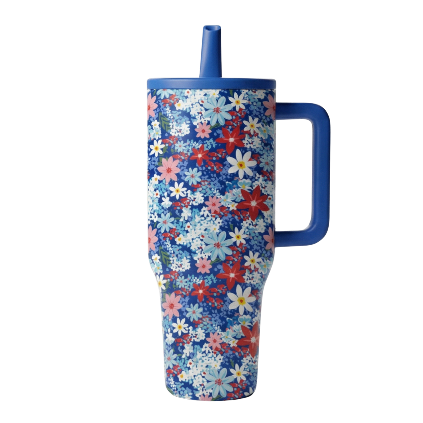 All-American Daisy 30 Oz. Tumbler With Flip Straw and Handle