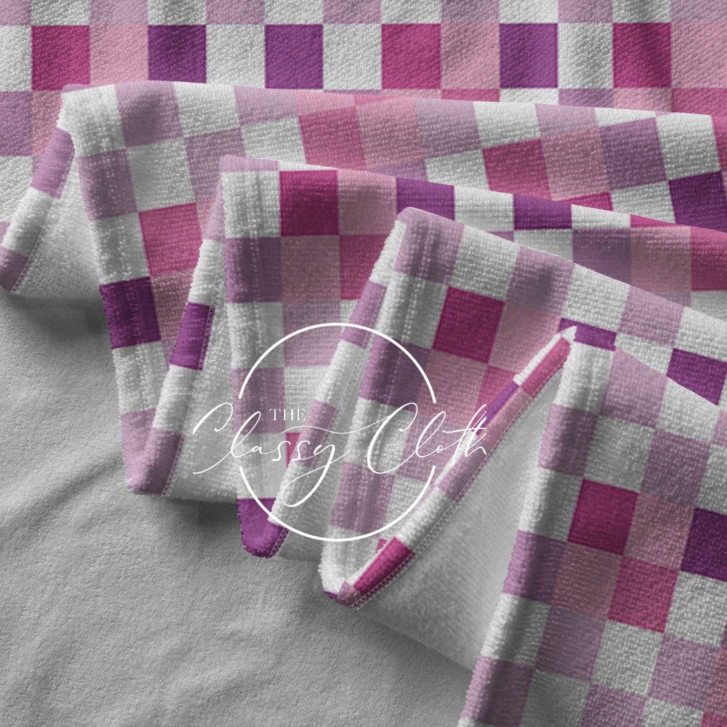 Beach Towel- Pink Checkered