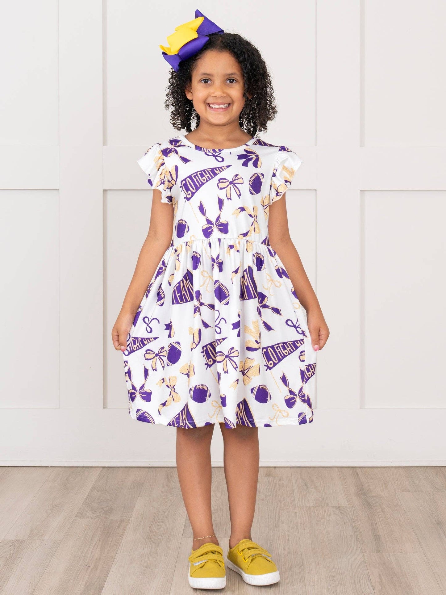 Go Team Flutter Swing Dress - Louisiana