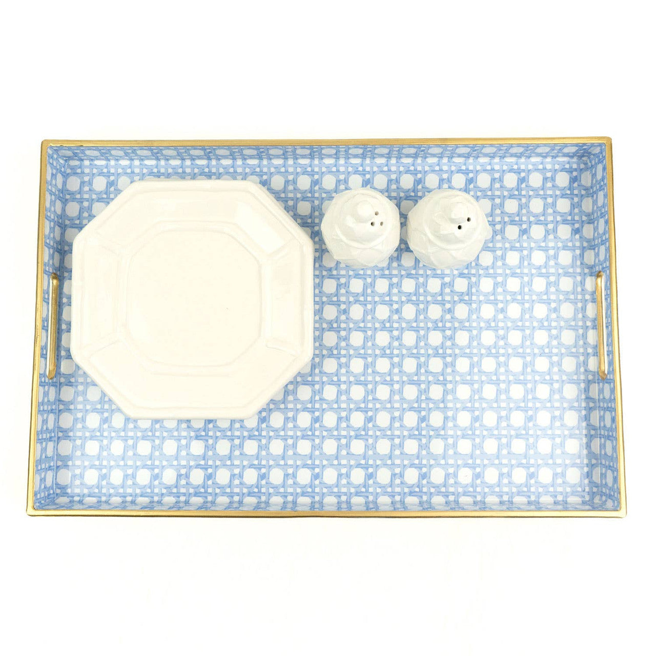 Blue Cane Large Vanity Tray