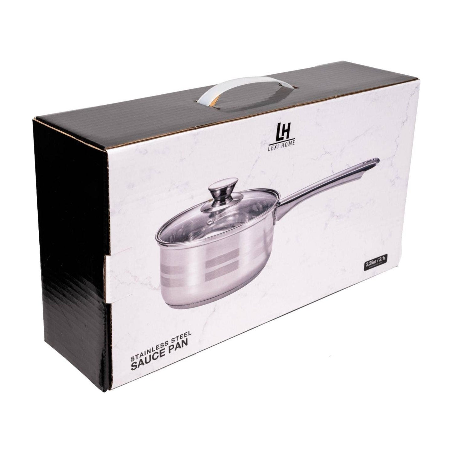 Chic Matte Stainless Steel Sauce Pans with Polished Stripes