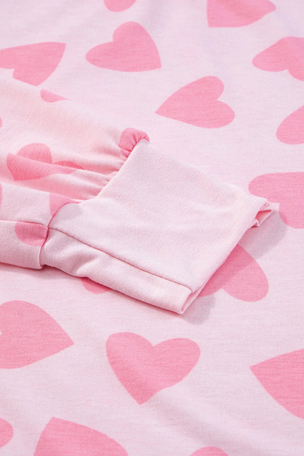 Heart Shape Long Sleeve Top Shorts Lounge Set