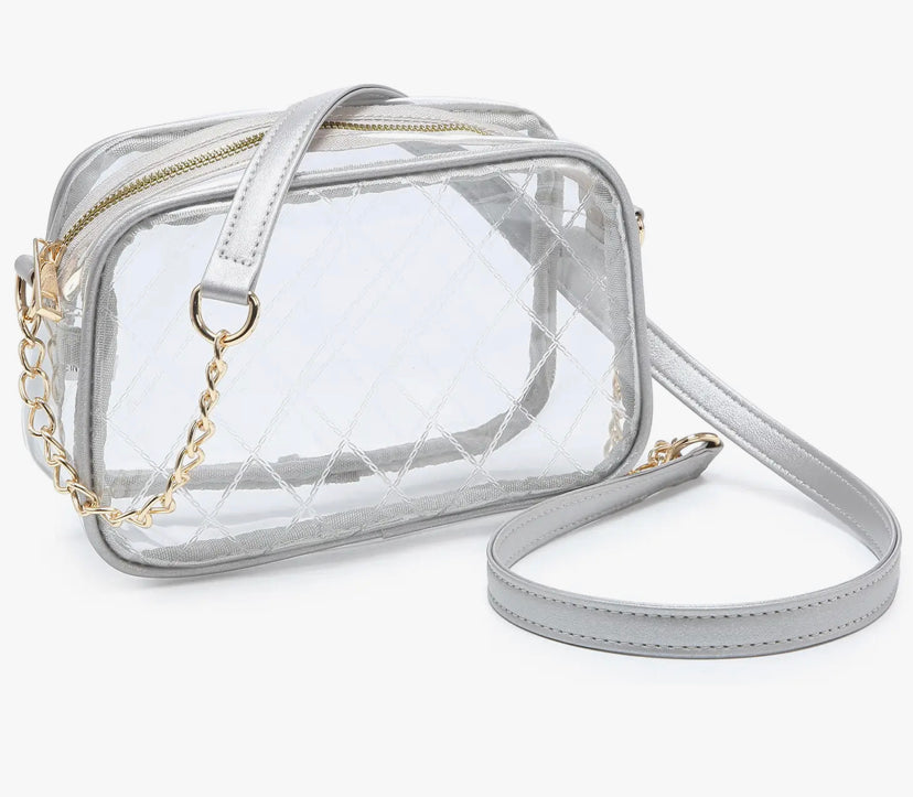 Silver Clear Crossbody Bag