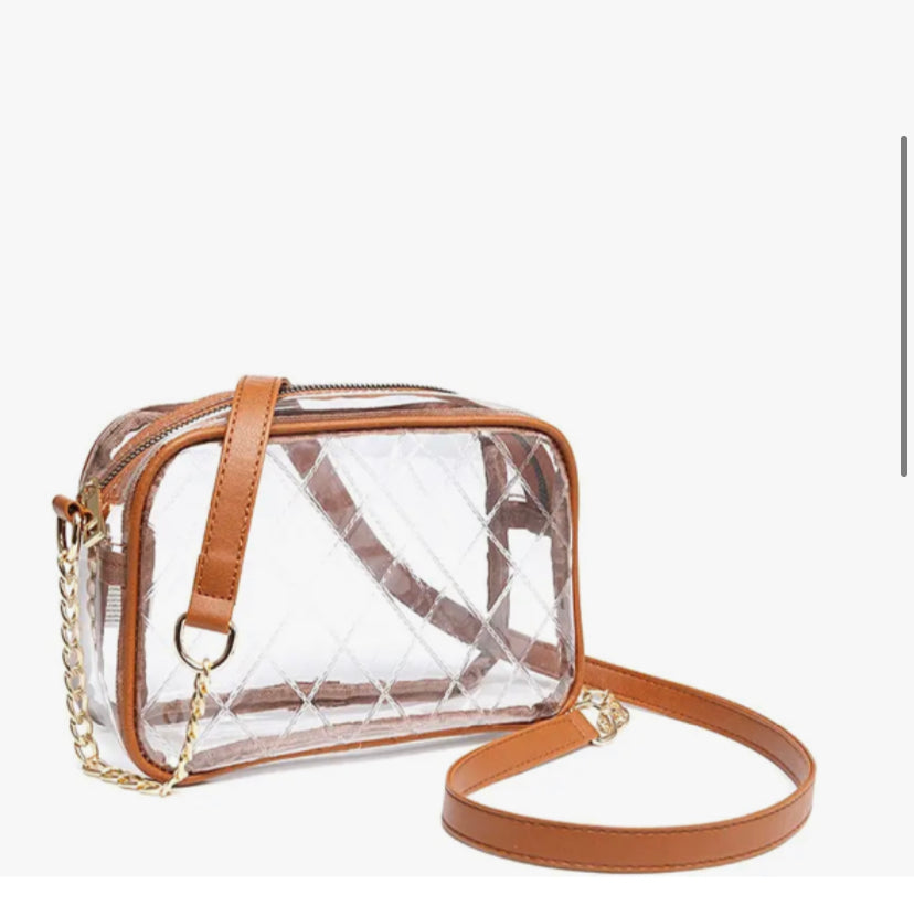 Brown Clear Crossbody Bag